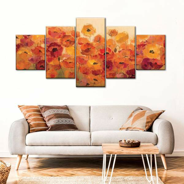 Summer Poppies Multi Panel Canvas Wall Art