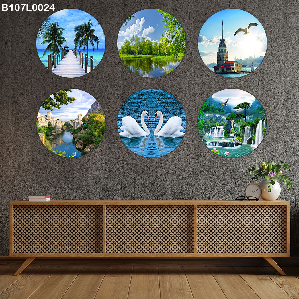 لوحة 6 قطع دائرة