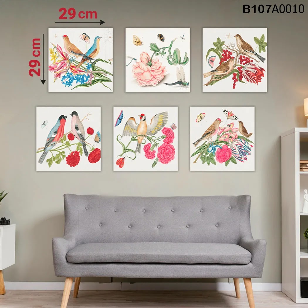 لوحة حائط خشبية مطبوعة – طقم 6 قطع