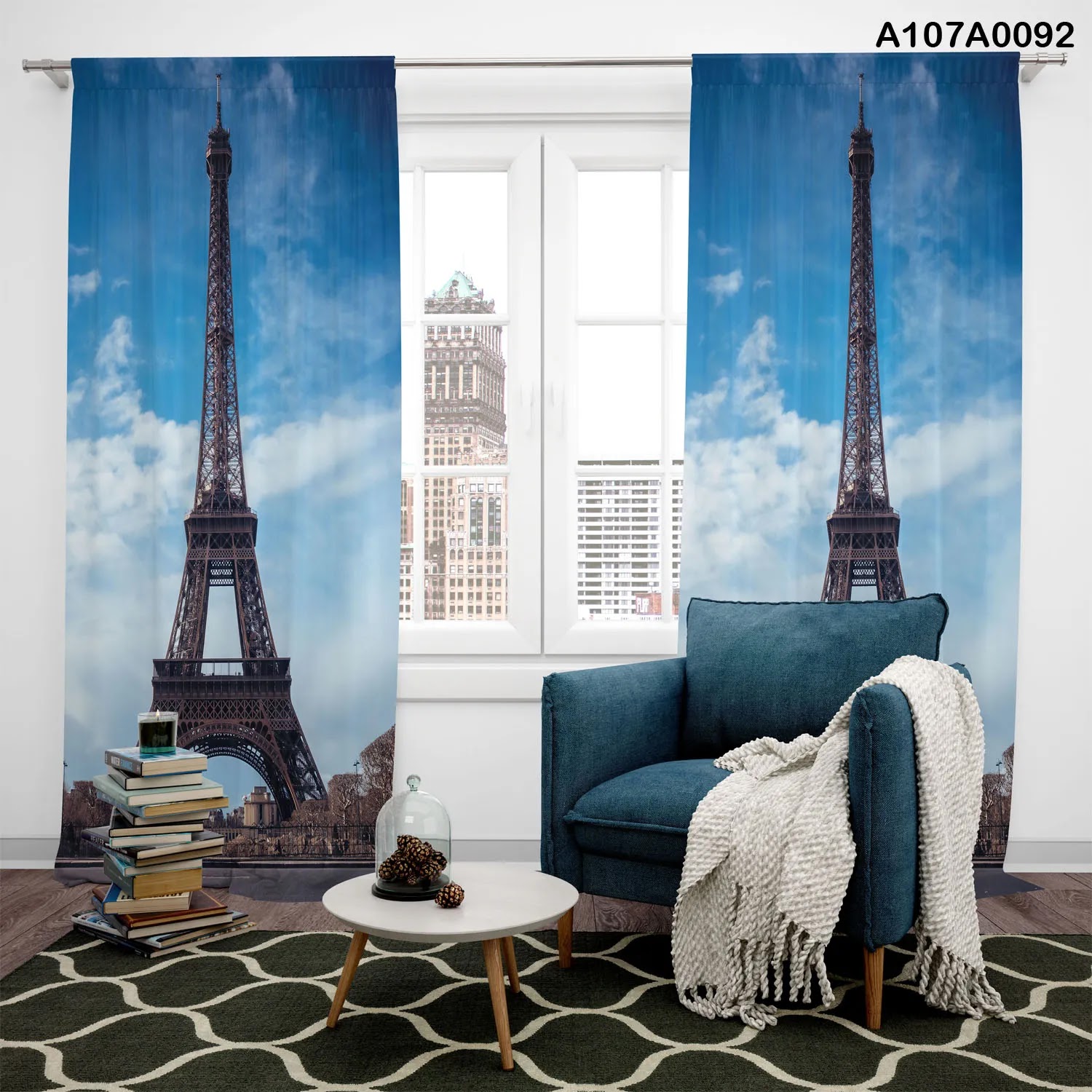 Curtains with Eiffel tower