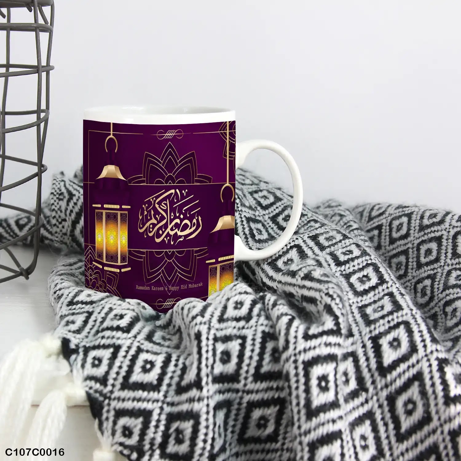 Violet printed mug (cup) for Ramadan