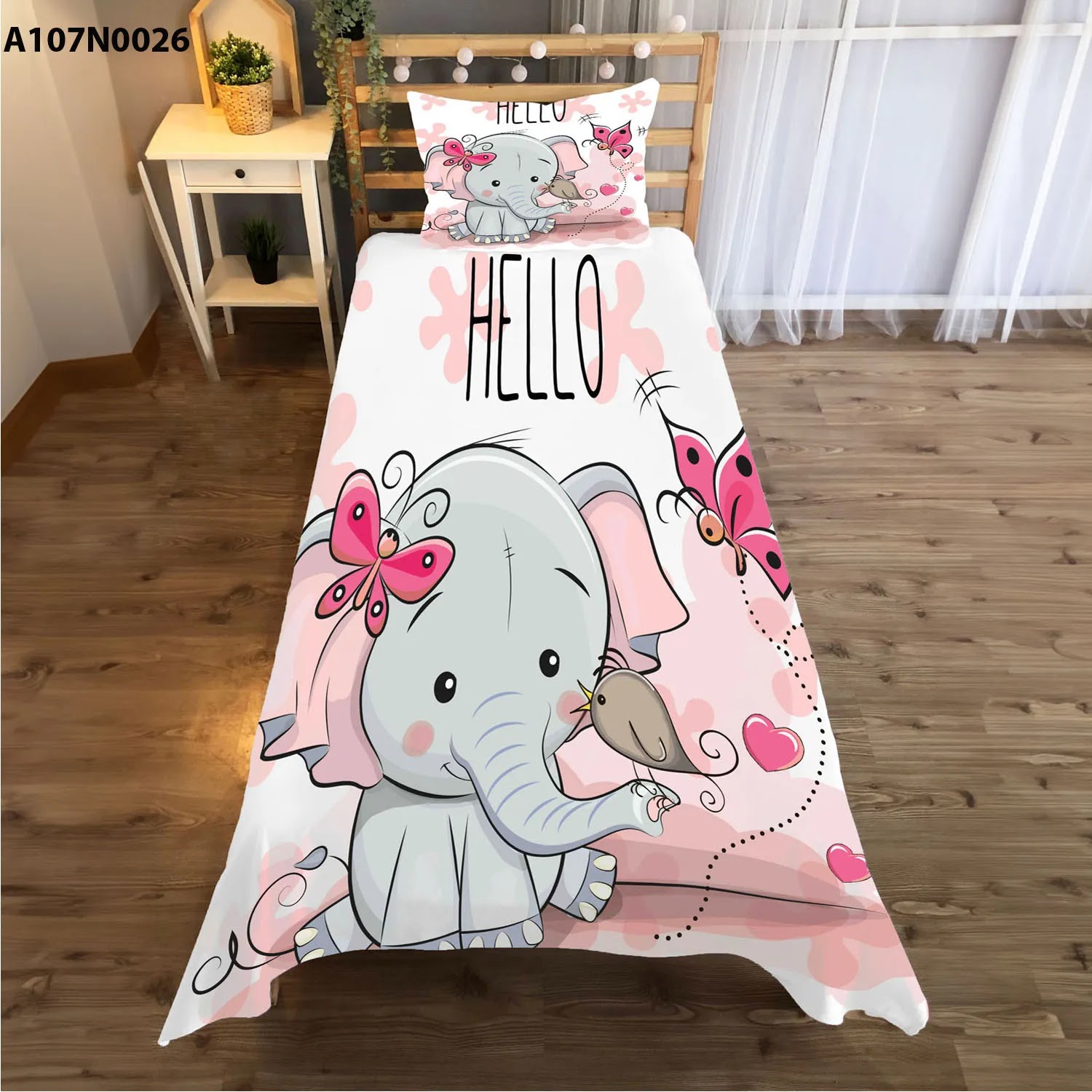 وجه سرير مع وجه مخدة طباعة