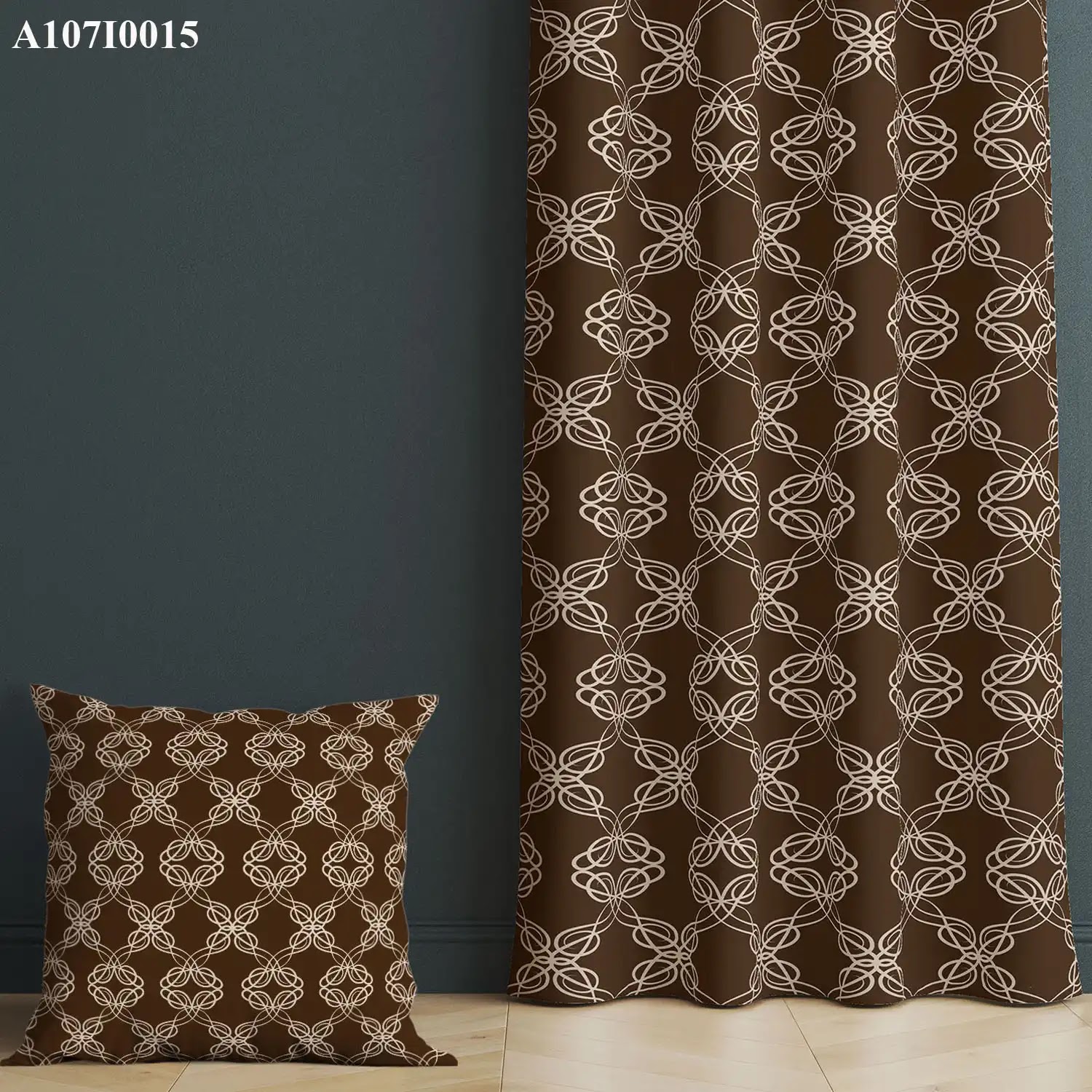 ستائر ووجه مخدة مطبوع