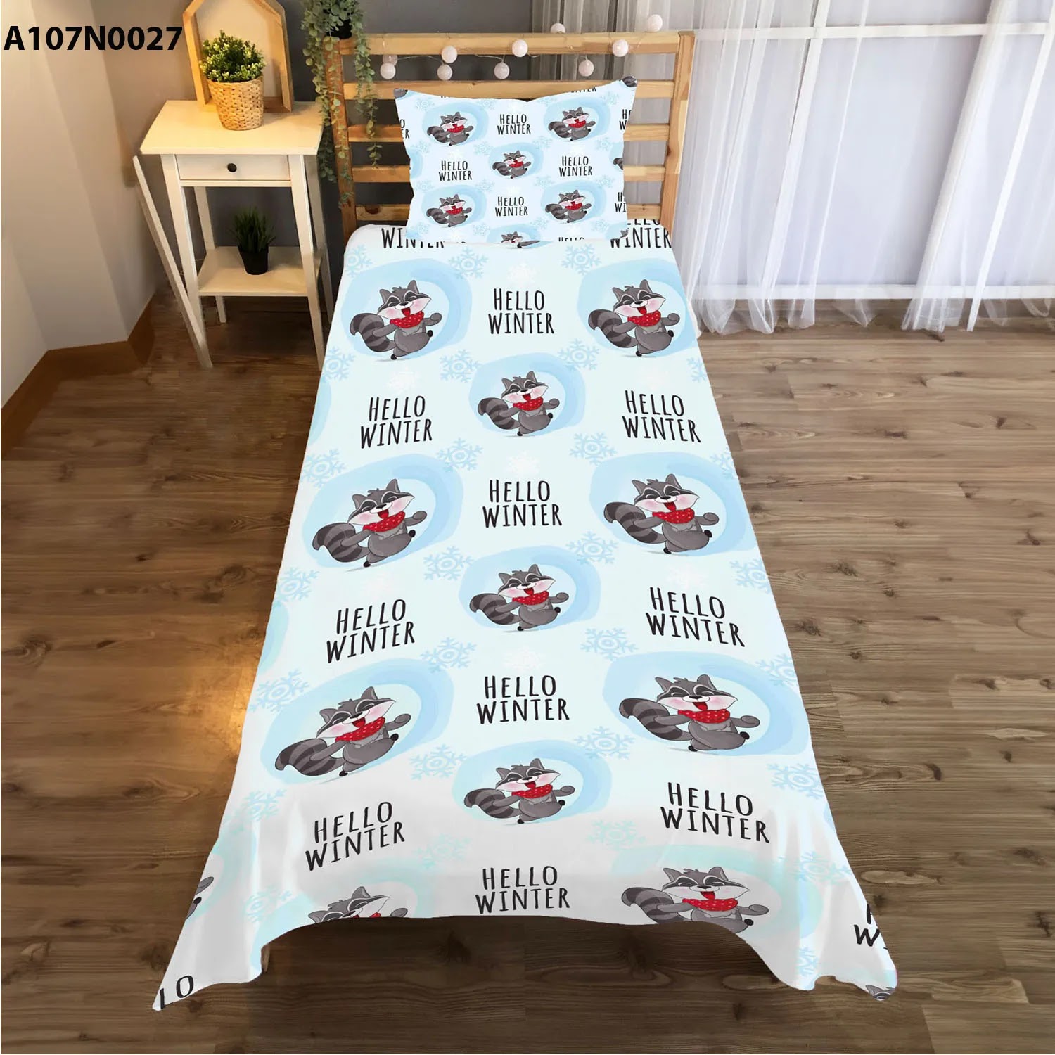 وجه سرير مع وجه مخدة طباعة