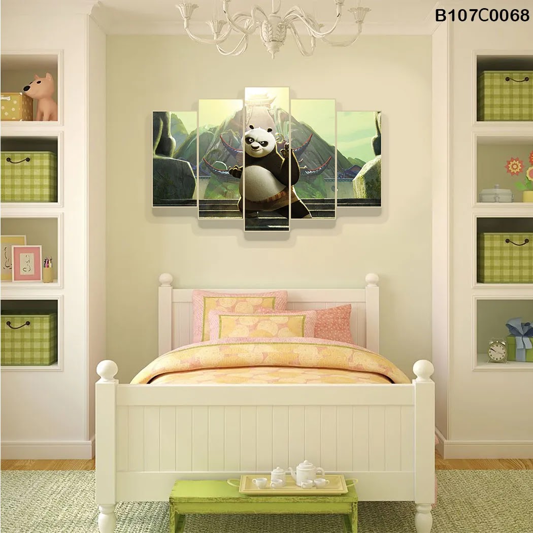 pentagonal plate with Kung Fu Panda for children's rooms