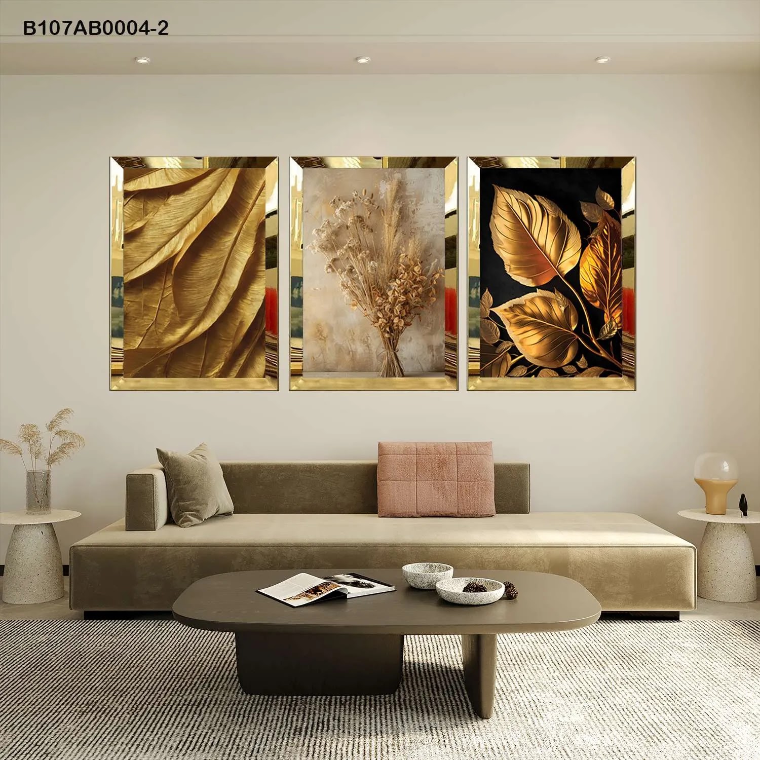 لوحات جدارية ثلاث قطع مع إطار بلكسي عاكس