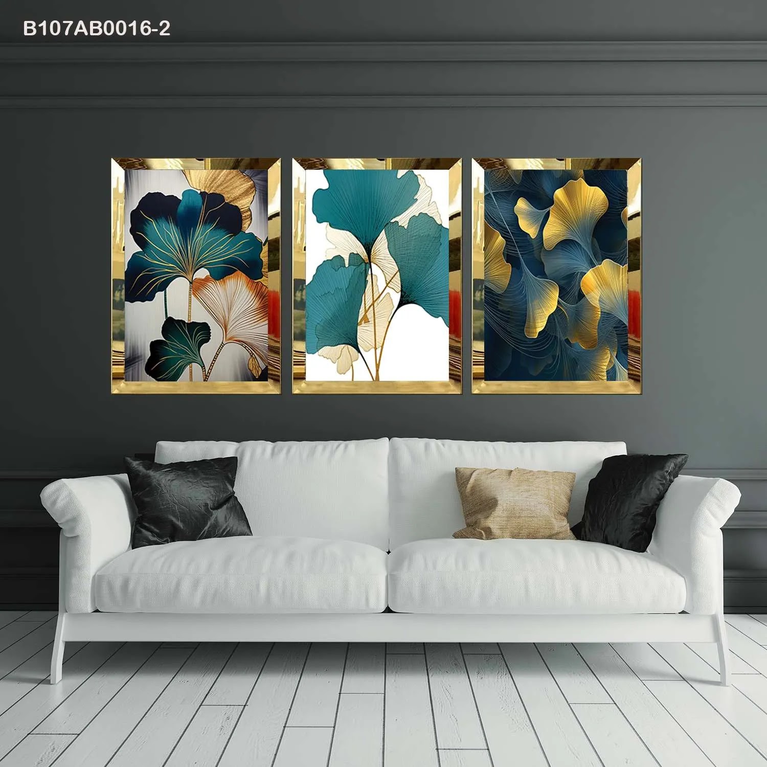 لوحات جدارية ثلاث قطع مع إطار بلكسي عاكس