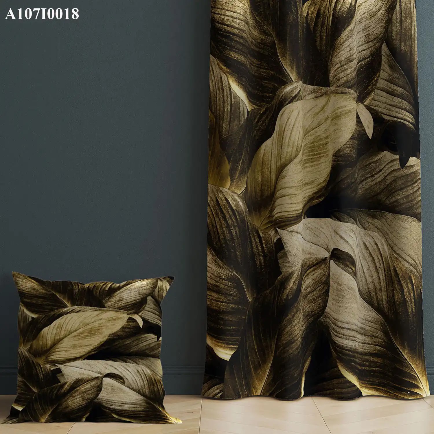 ستائر ووجه مخدة مطبوع