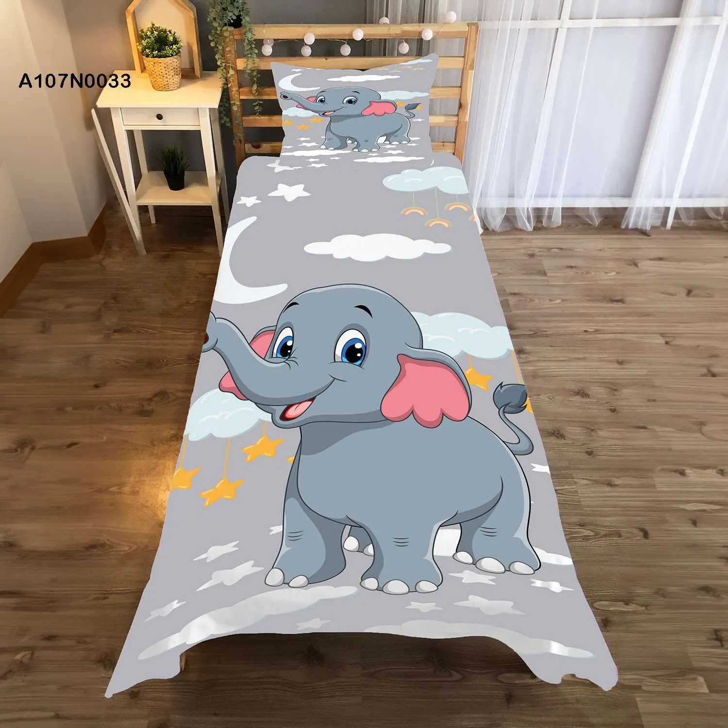 وجه سرير مع وجه مخدة طباعة