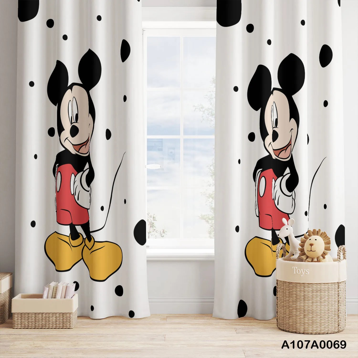 Mickey mouse curtains for children room