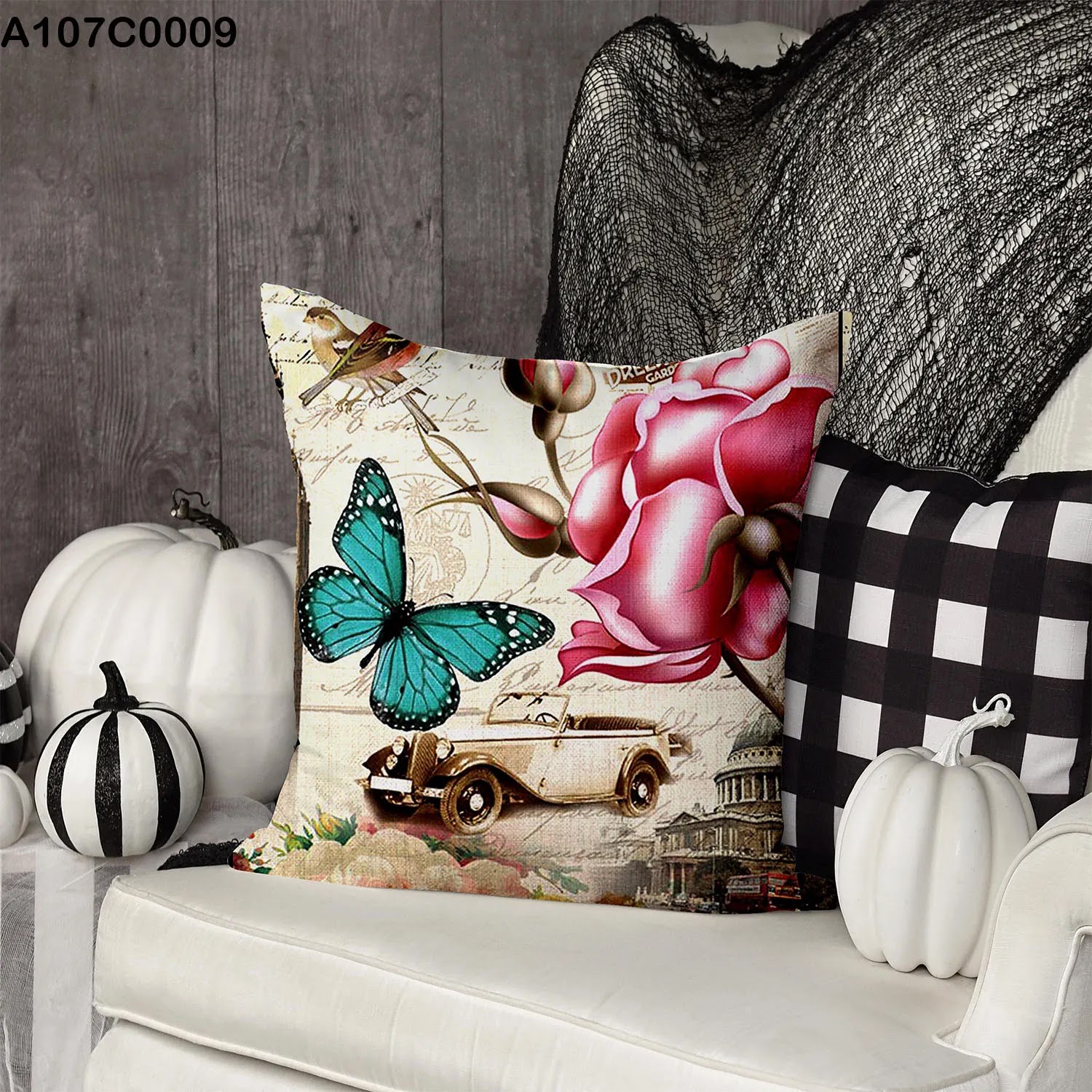 وجه مخدة مطبوع