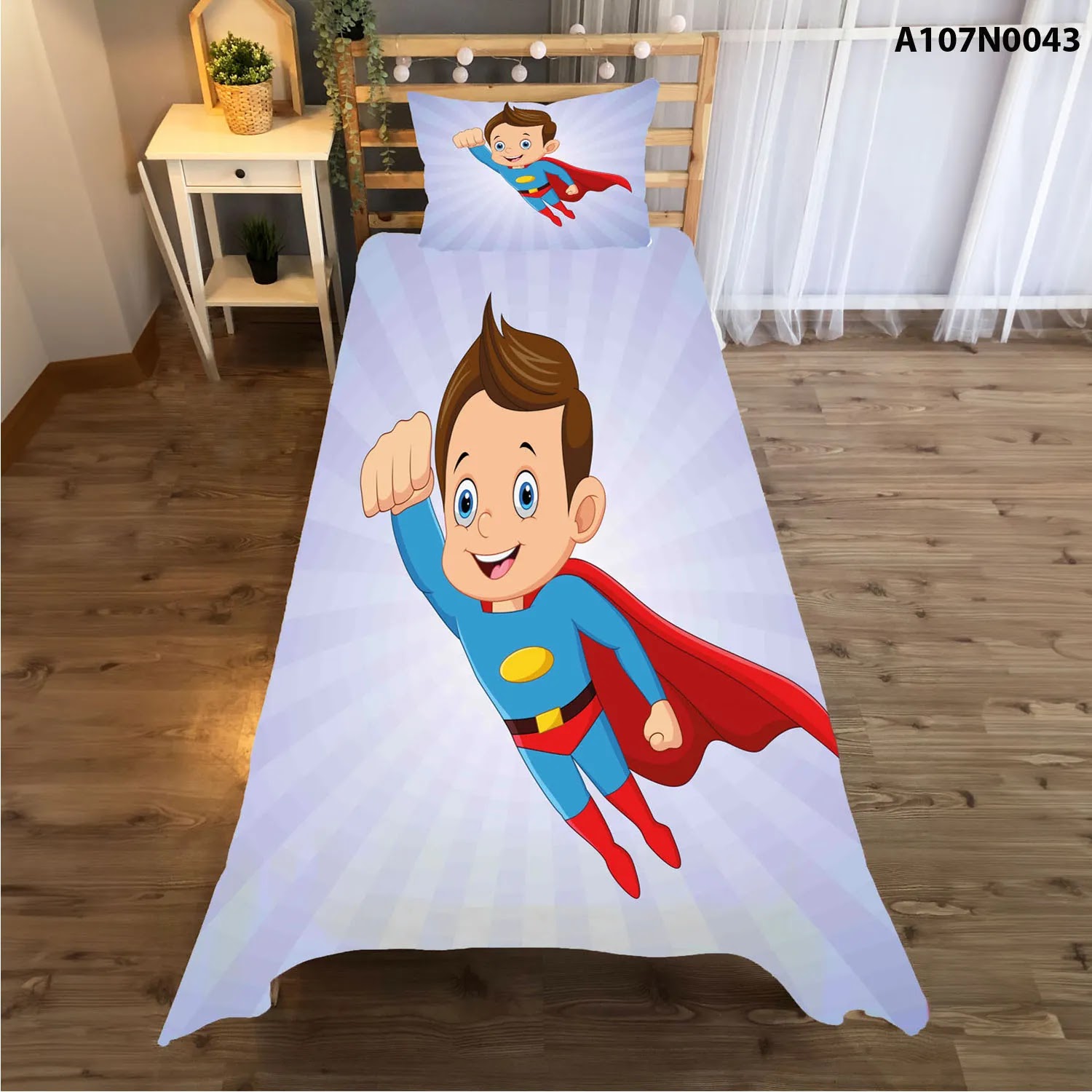 وجه سرير مع وجه مخدة طباعة