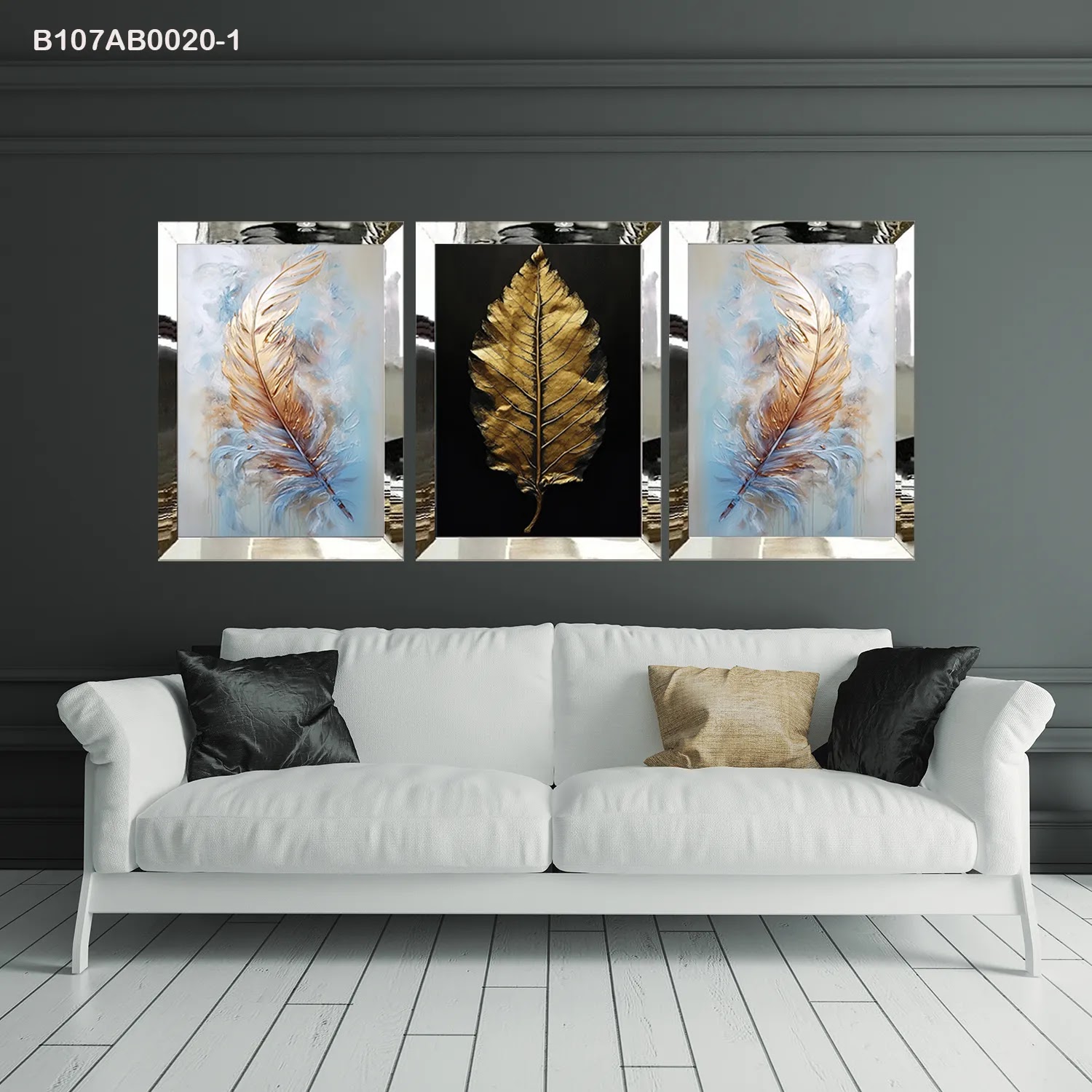 لوحات جدارية ثلاث قطع مع إطار بلكسي عاكس