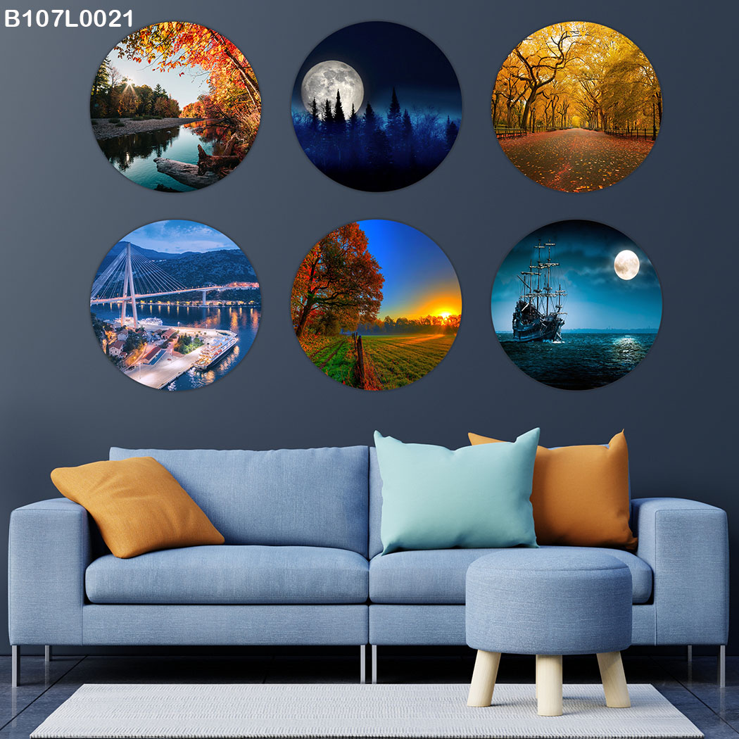 لوحة 6 قطع دائرة