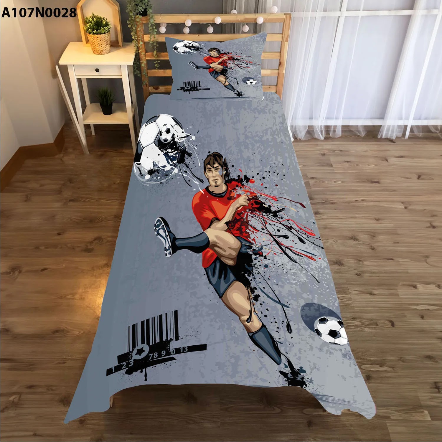 وجه سرير مع وجه مخدة طباعة