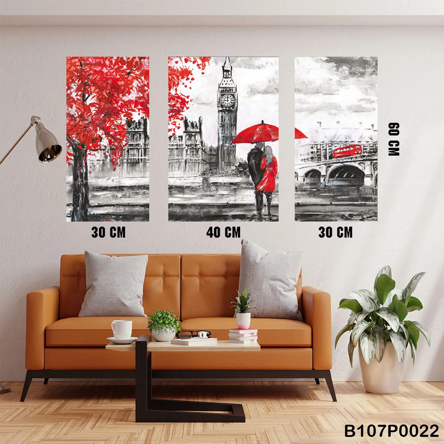 Triptych panel with London and Big Ben