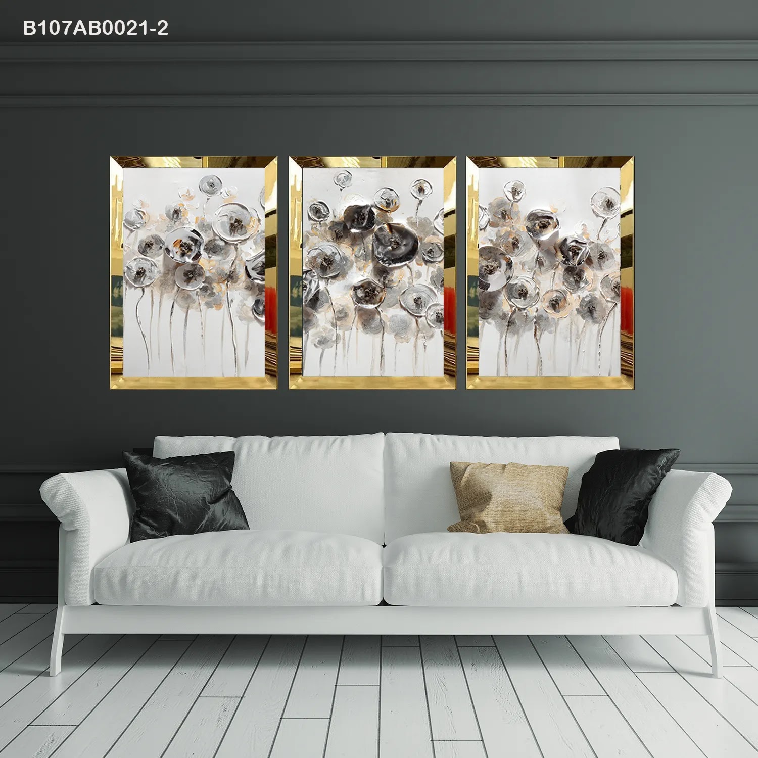 لوحات جدارية ثلاث قطع مع إطار بلكسي عاكس