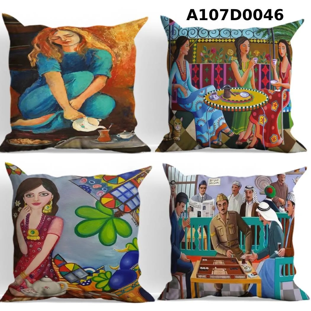 طقم أغطية وسائد 4 قطع  بتصاميم مميزة