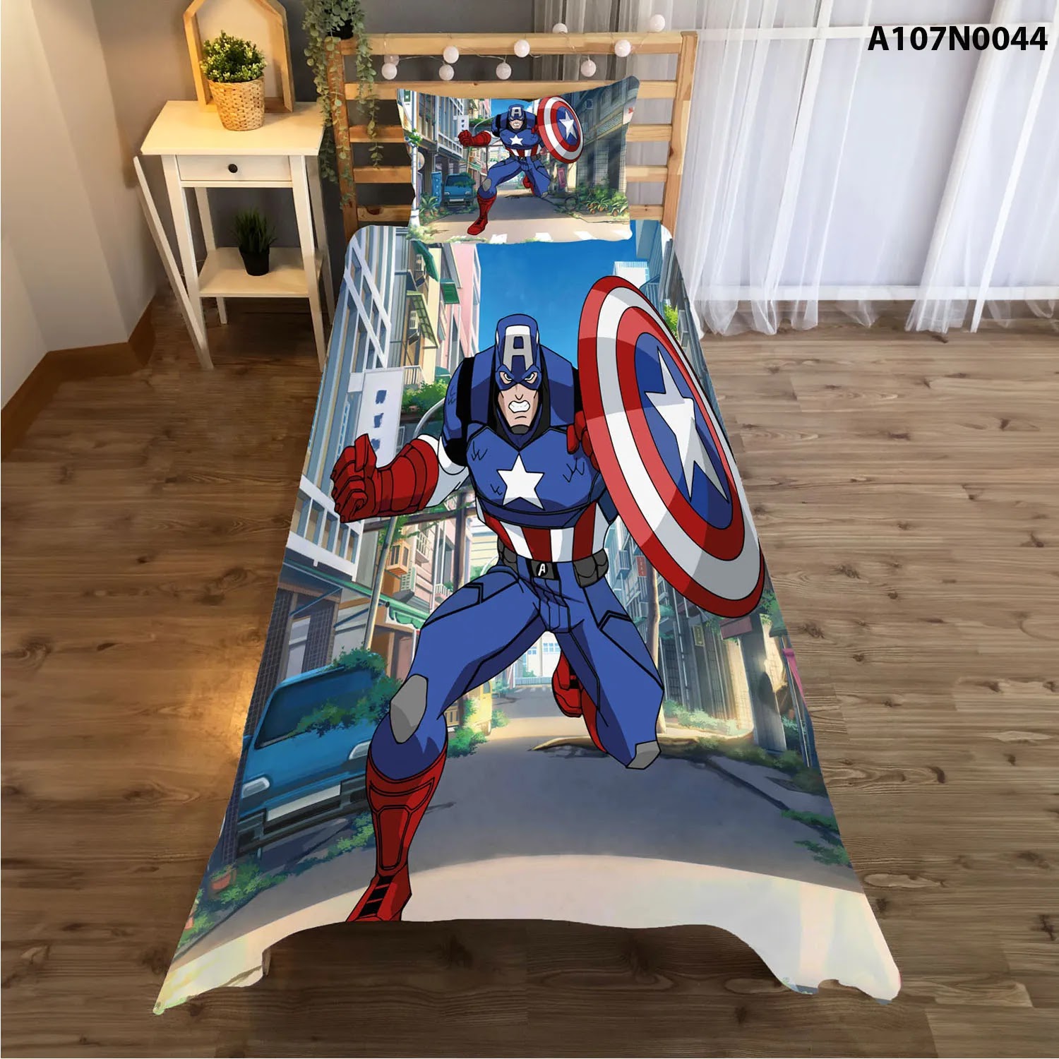 وجه سرير مع وجه مخدة طباعة