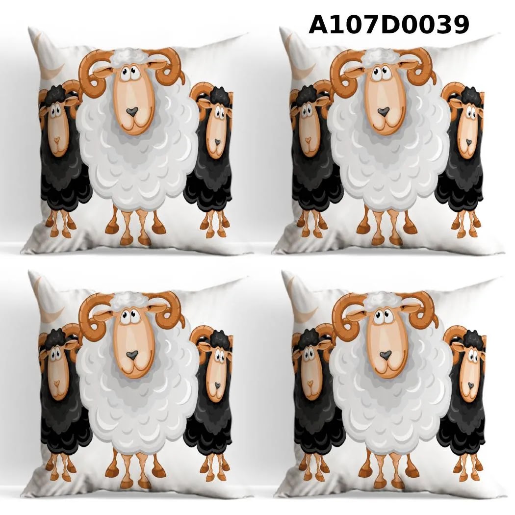 طقم أغطية وسائد 4 قطع  بتصاميم مميزة