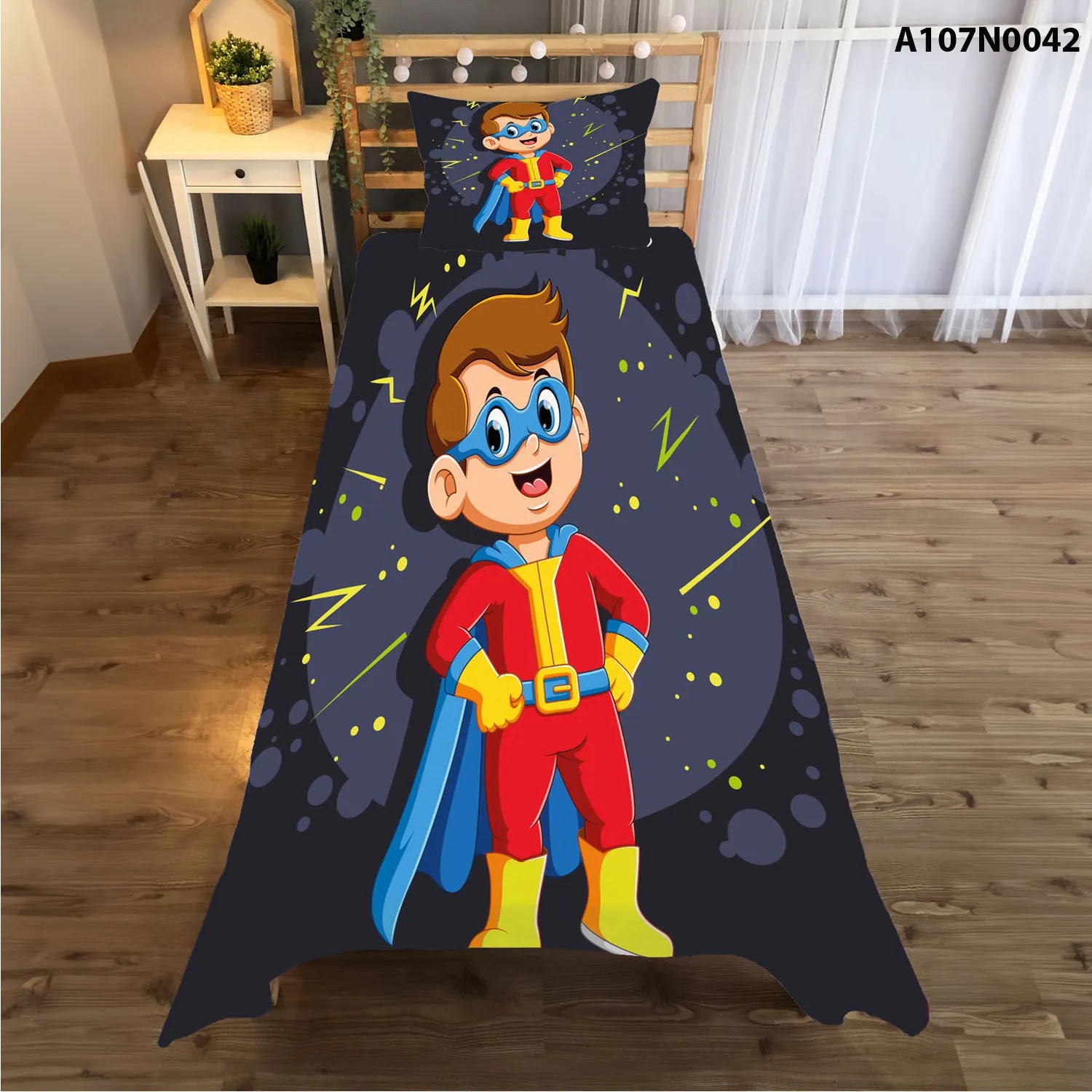 وجه سرير مع وجه مخدة طباعة