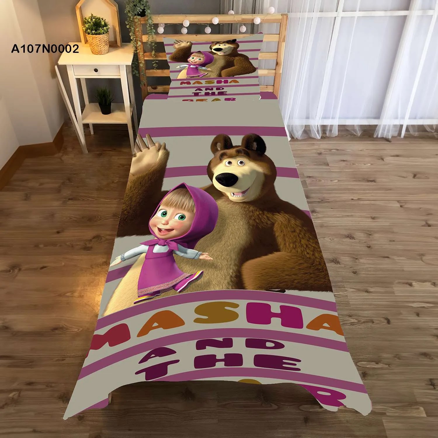 وجه سرير مع وجه مخدة طباعة