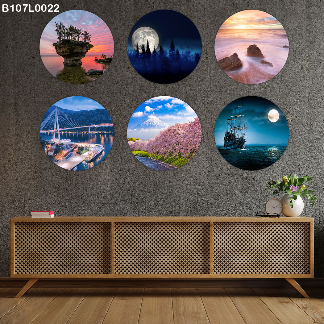 لوحة 6 قطع دائرة