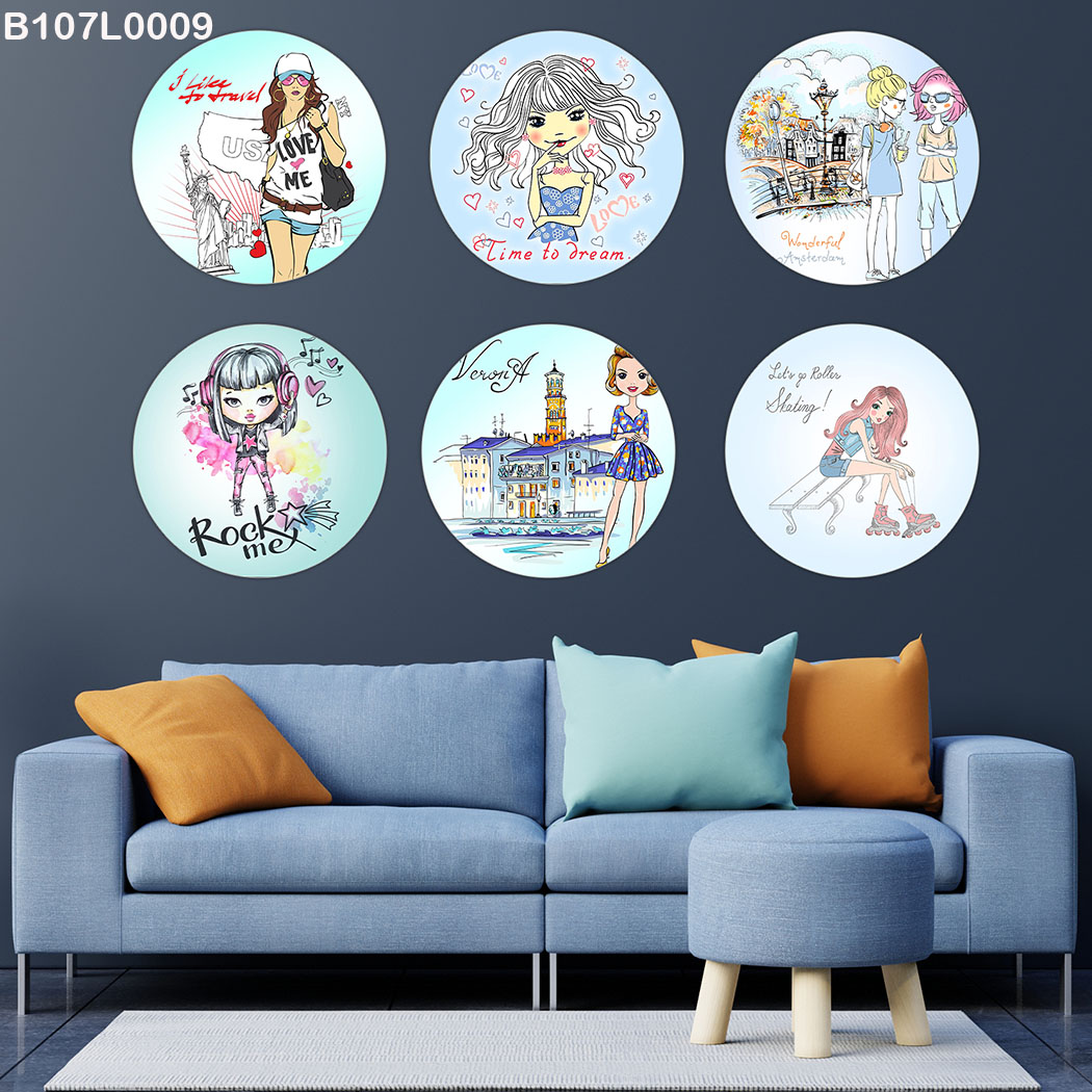 لوحة 6 قطع دائرة