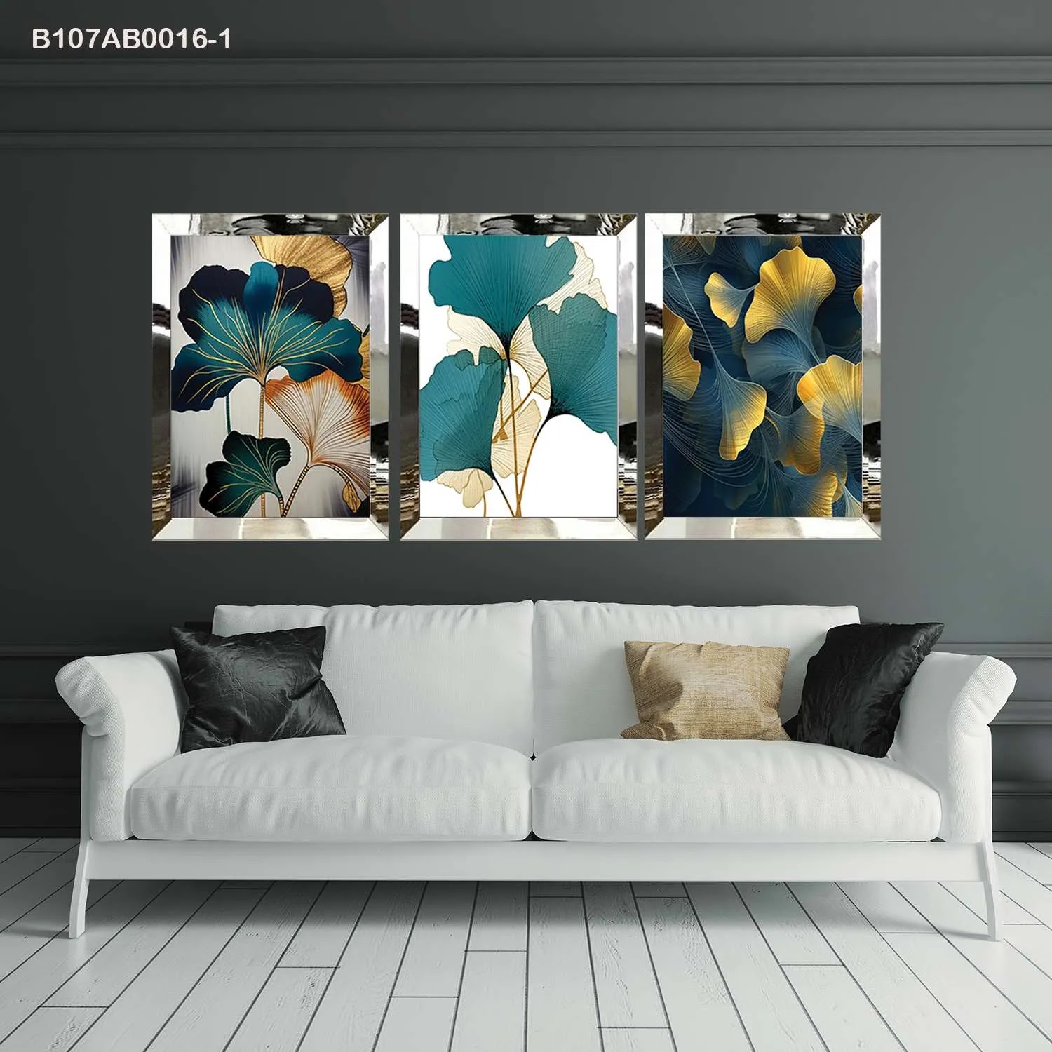 لوحات جدارية ثلاث قطع مع إطار بلكسي عاكس