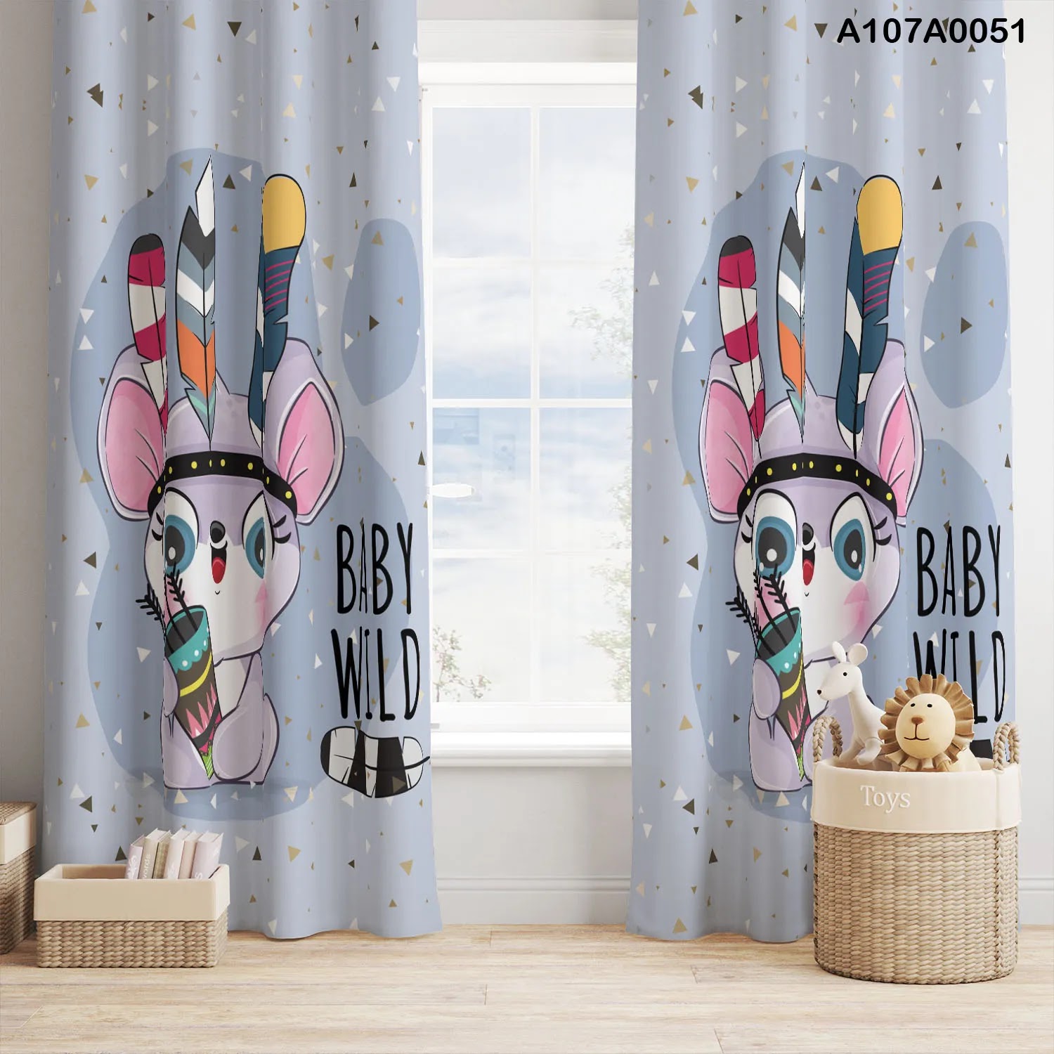 Gray Baby wild curtains for children room