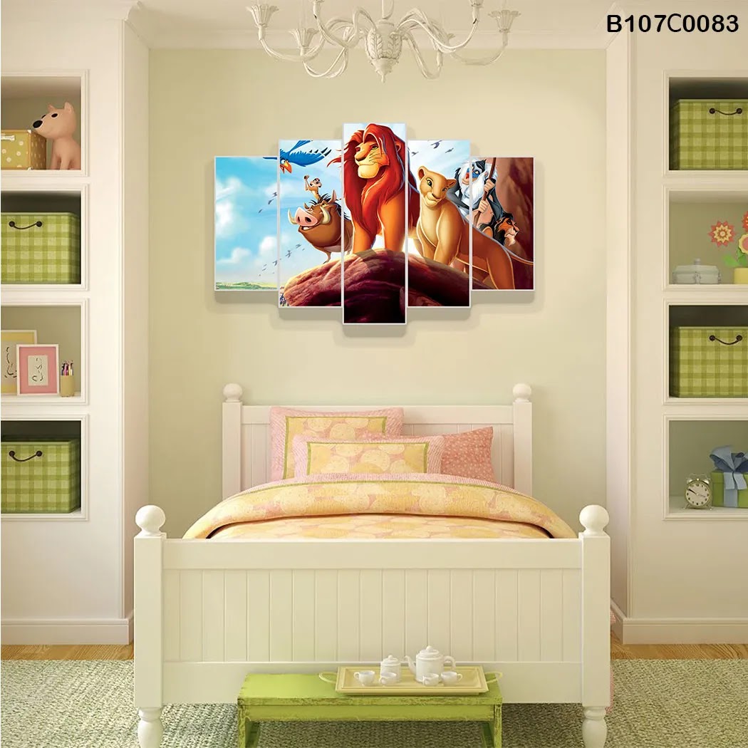 pentagonal plate with Simba for children's rooms