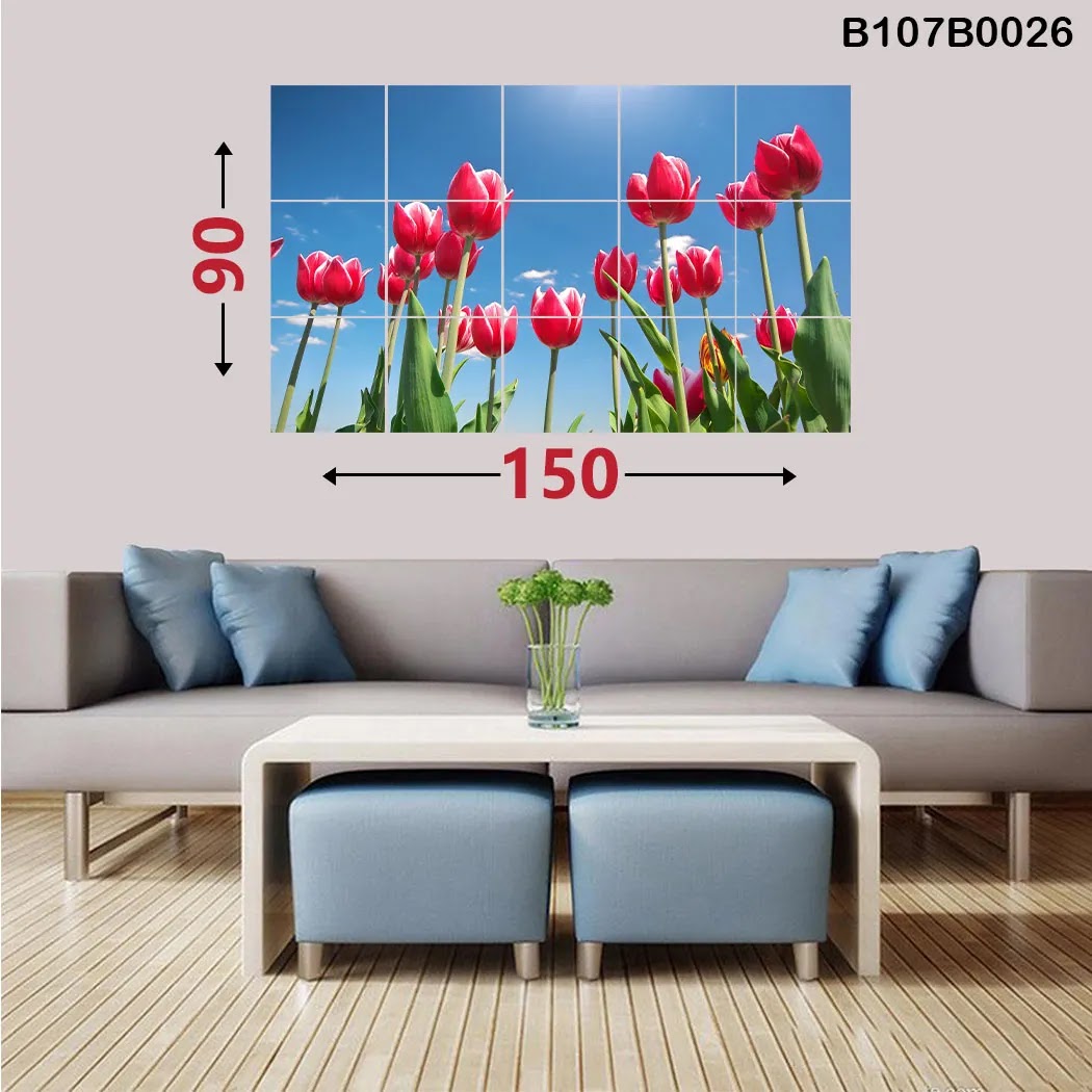 Landscape picture for red tulip