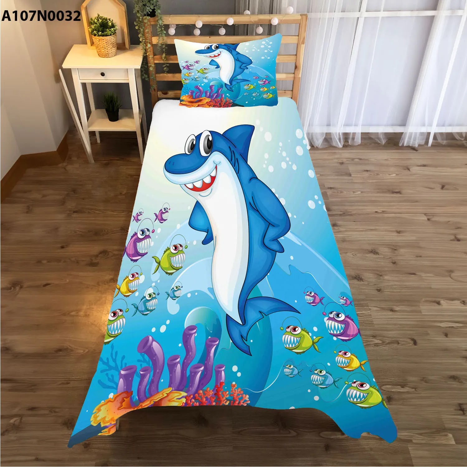 وجه سرير مع وجه مخدة طباعة