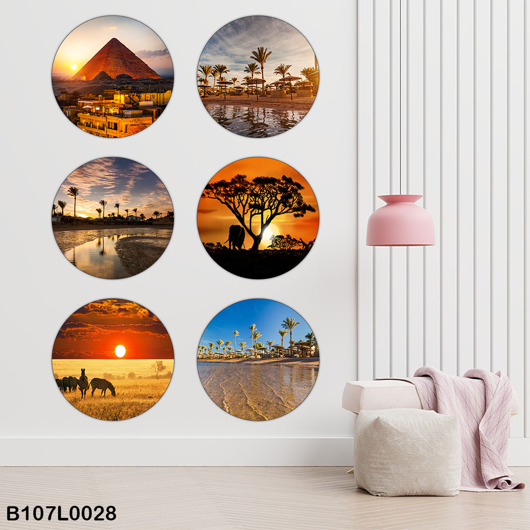 لوحة 6 قطع دائرة