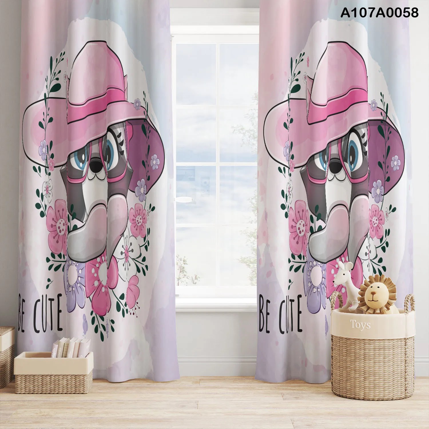 Pink color curtains for girls room