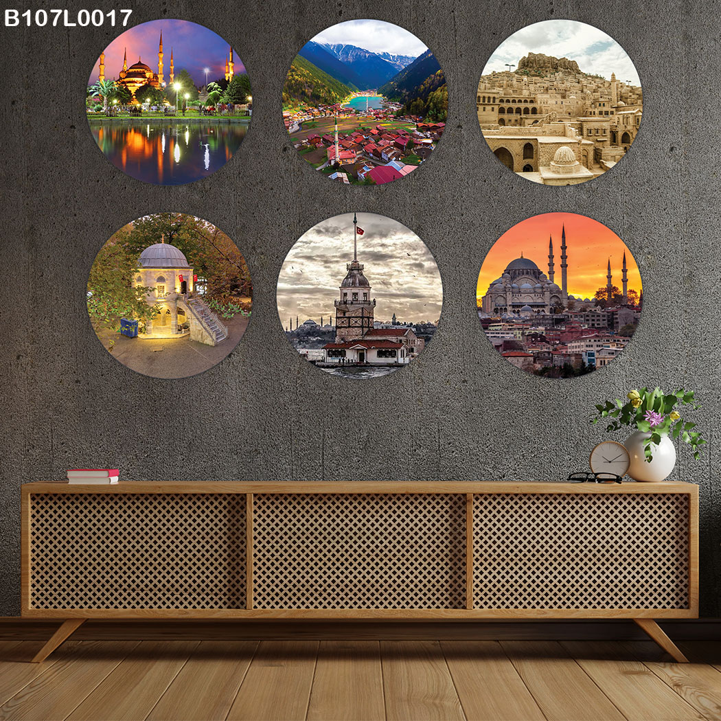 لوحة 6 قطع دائرة