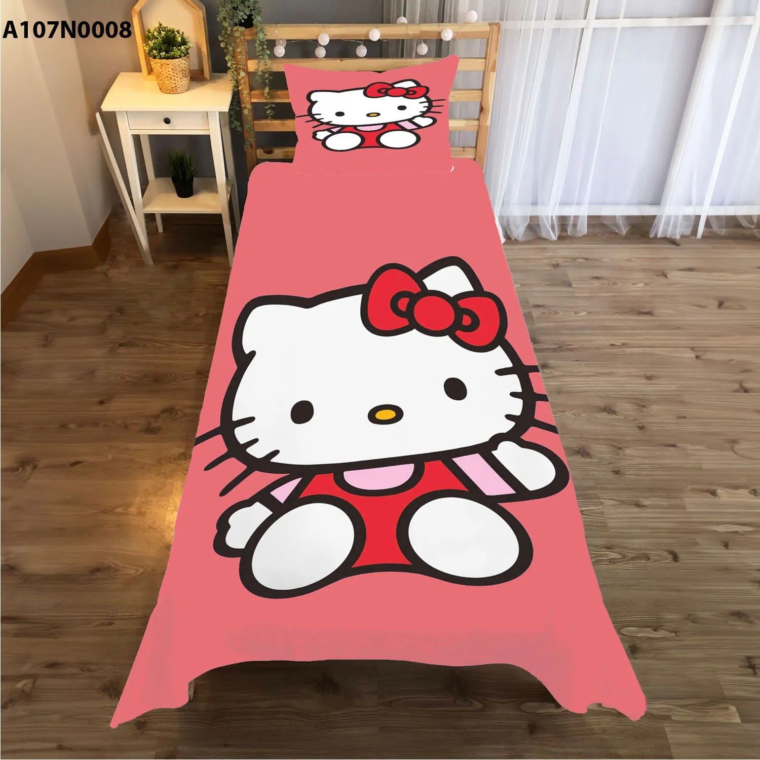 وجه سرير مع وجه مخدة طباعة