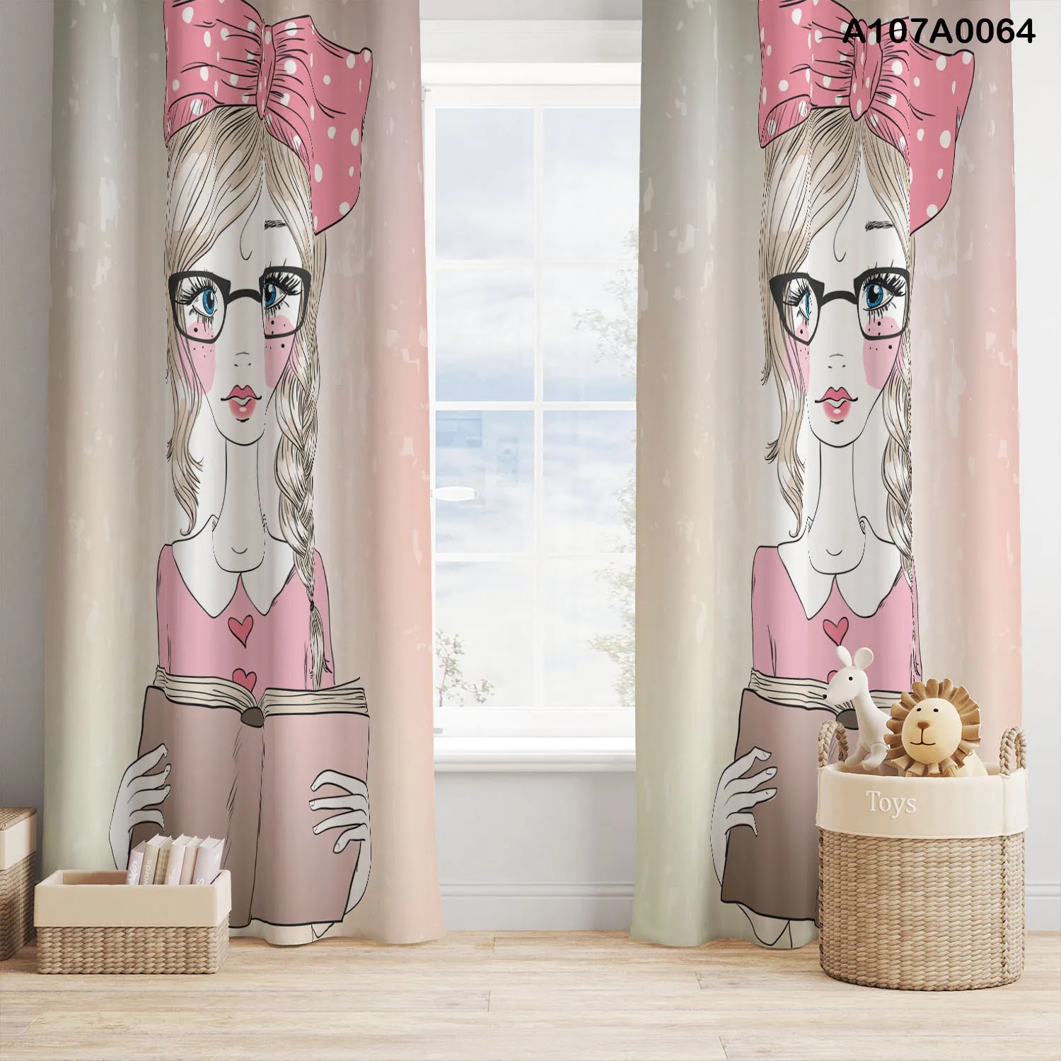Pink color curtains for girls room