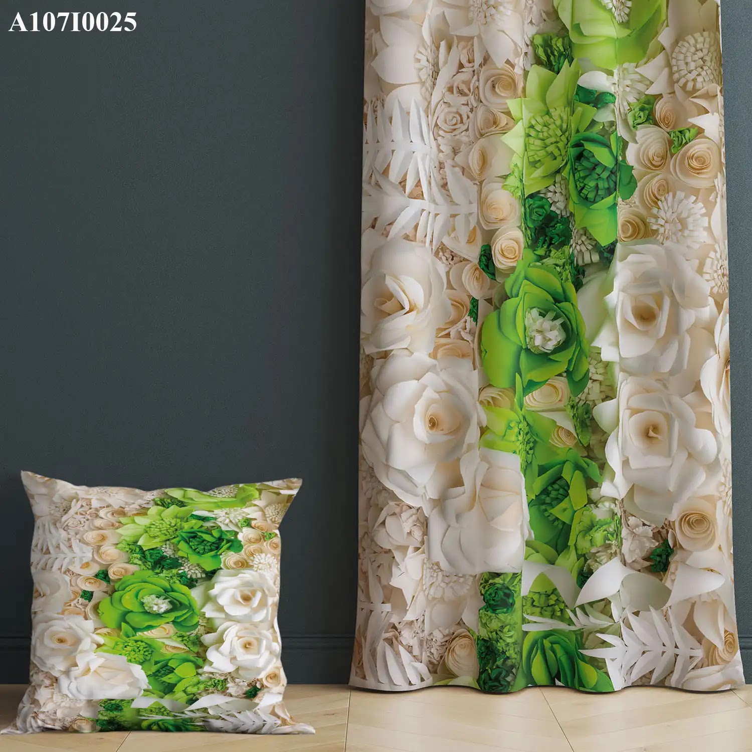 ستائر ووجه مخدة مطبوع