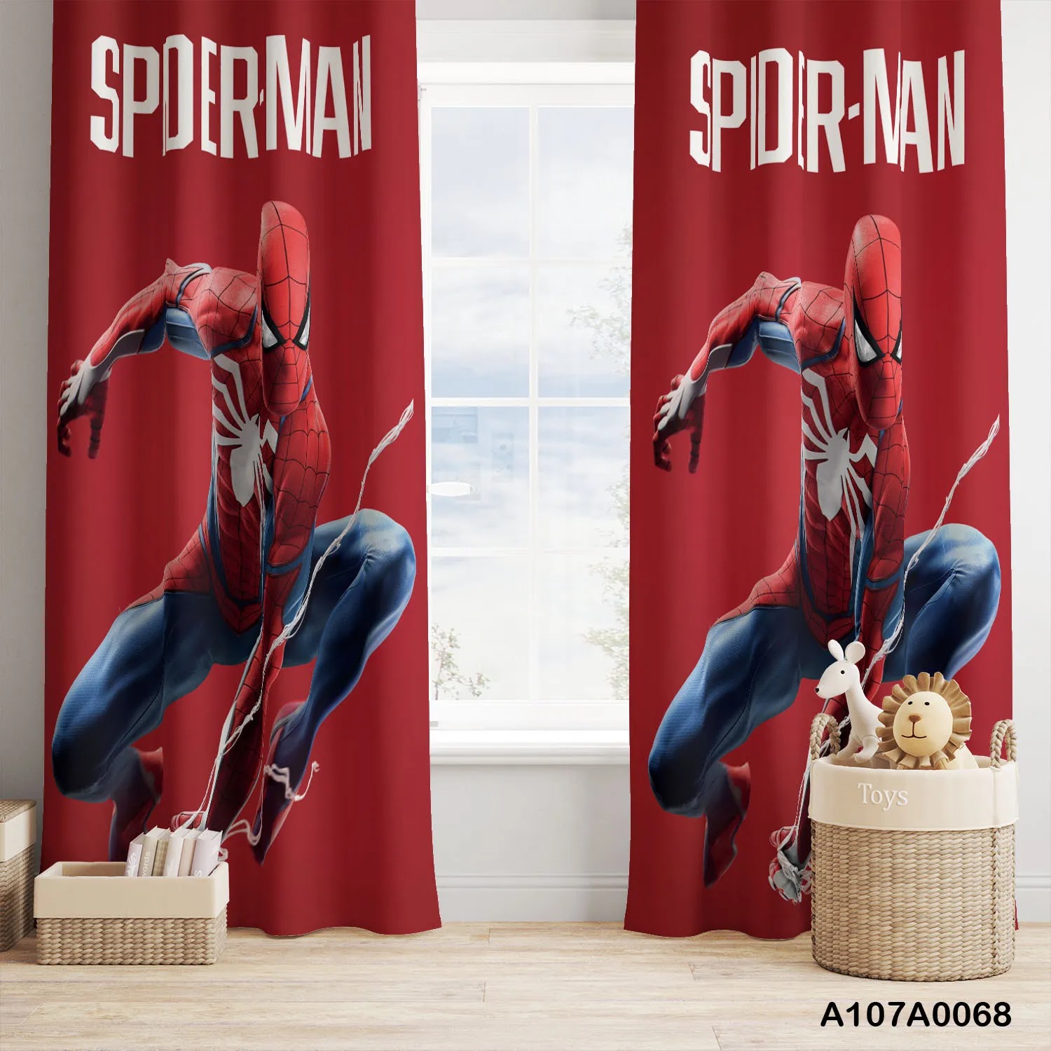 Spider man curtains for children room