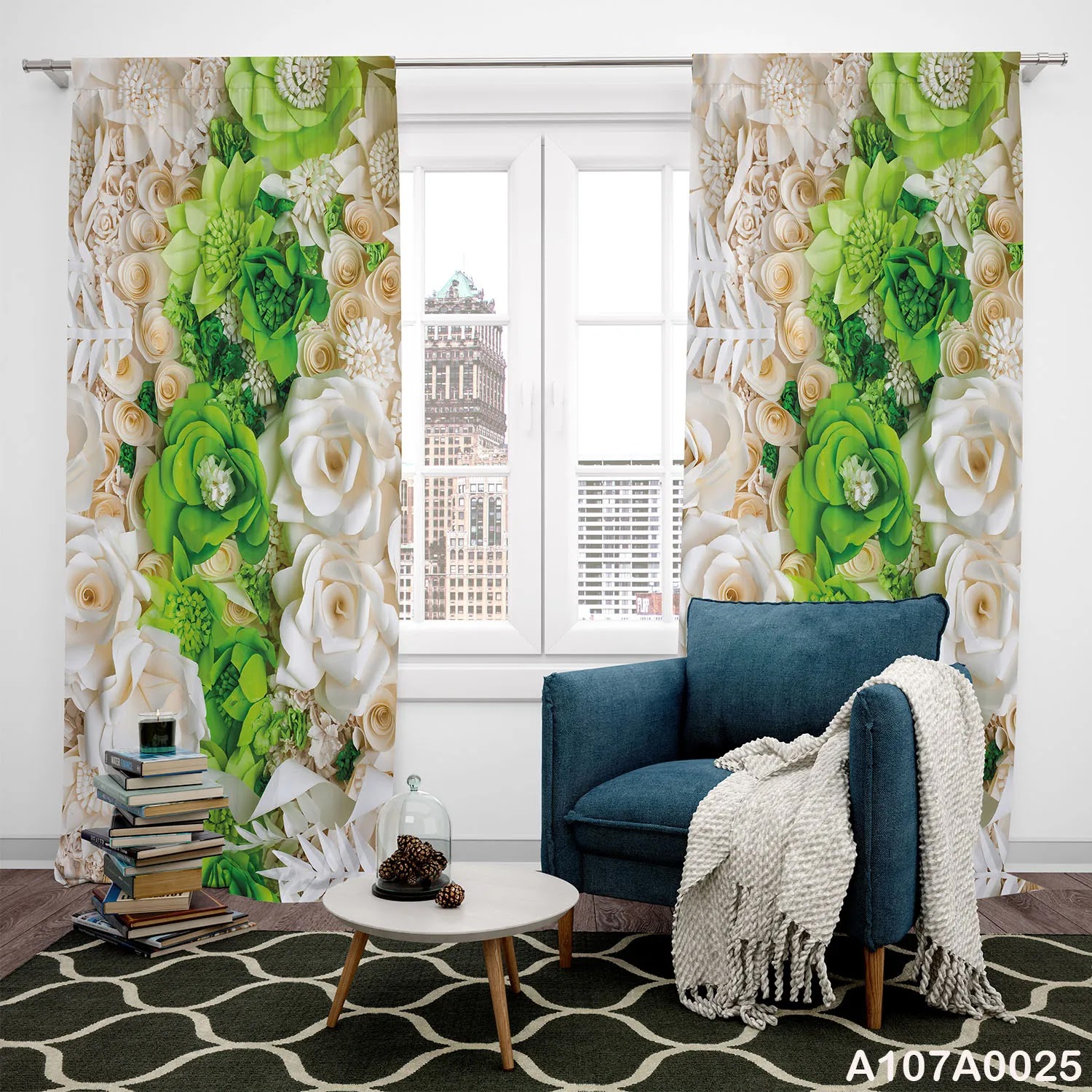 Curtains with juri roses