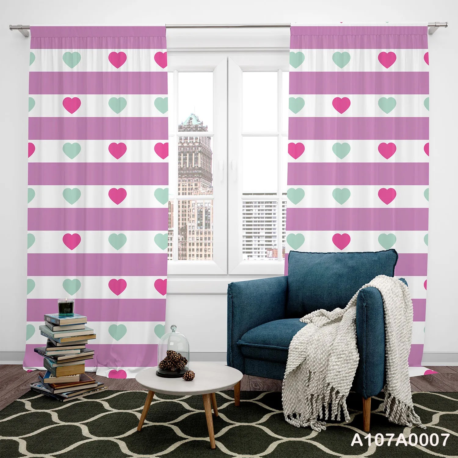 Curtains with light colors for office, living and children rooms