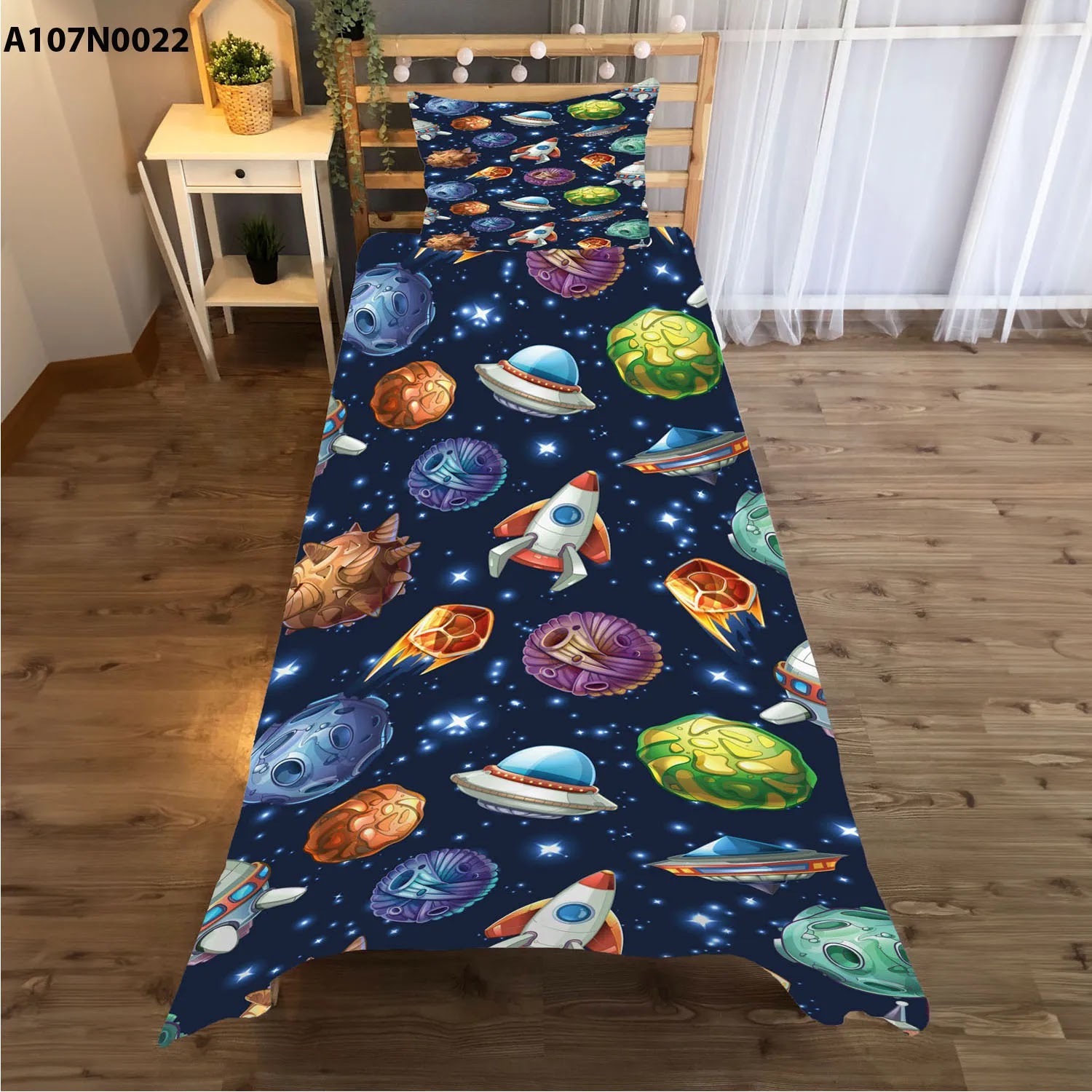 وجه سرير مع وجه مخدة طباعة