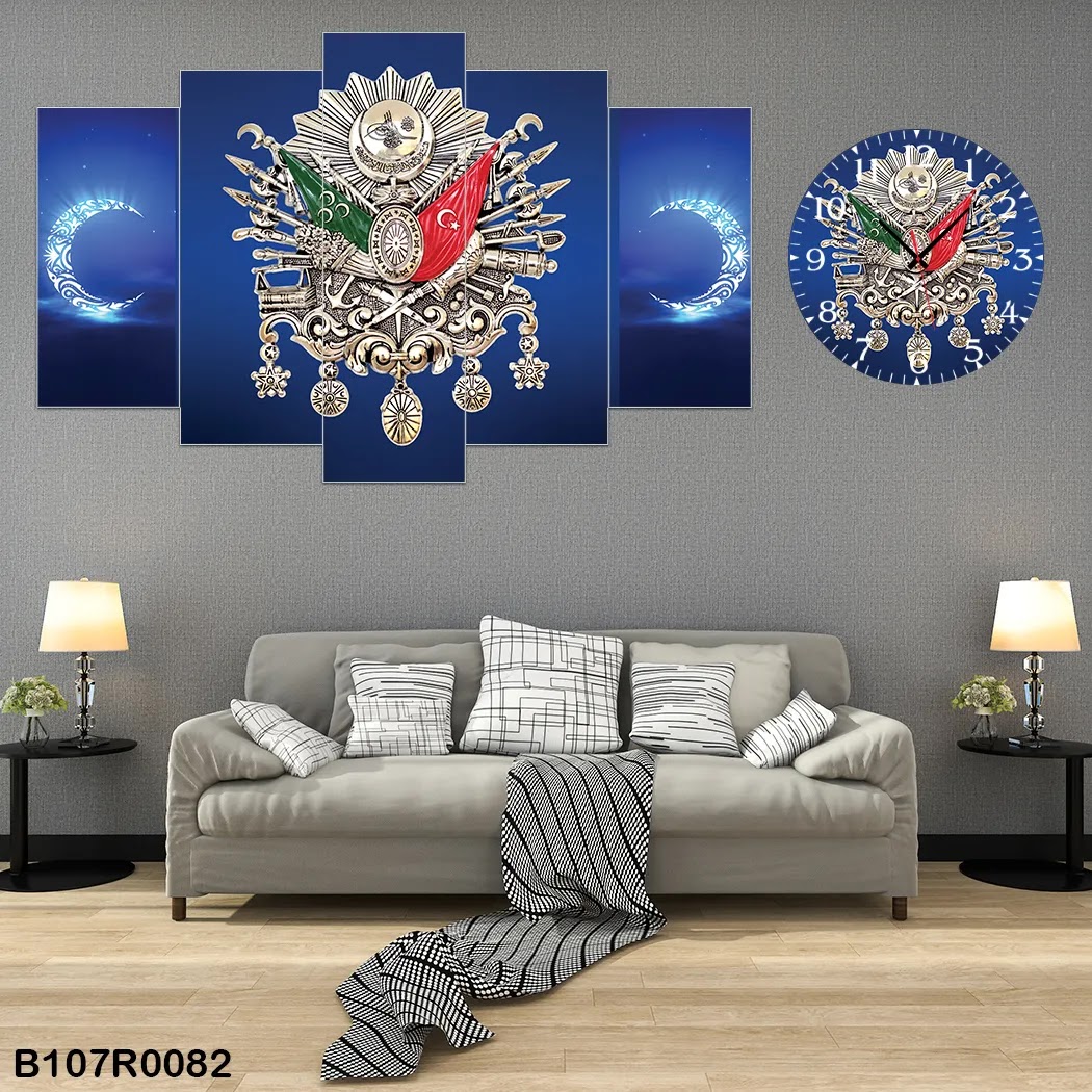Blue clock and Ottoman Empire logo picture