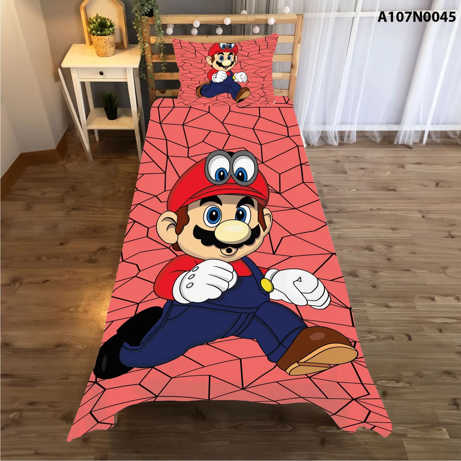 وجه سرير مع وجه مخدة طباعة