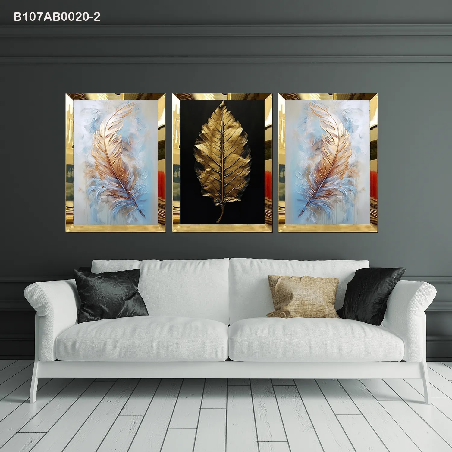 لوحات جدارية ثلاث قطع مع إطار بلكسي عاكس