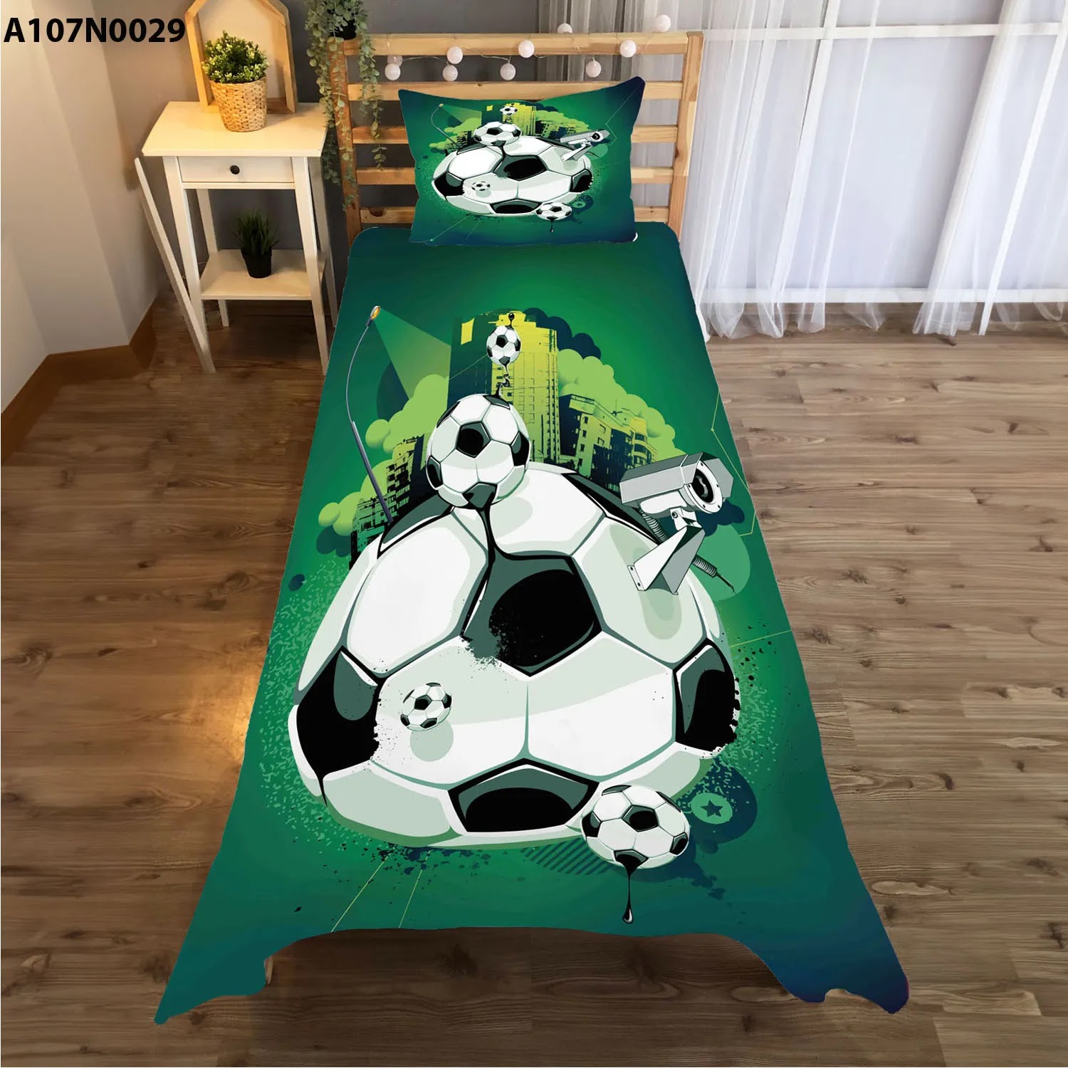 وجه سرير مع وجه مخدة طباعة