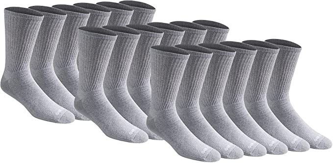 Dickies mens Multi-pack Cotton Blend Cushioned Work Crew Socks (18 & 36 Pairs)