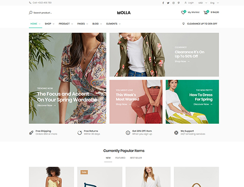 Magento jewelry theme molla