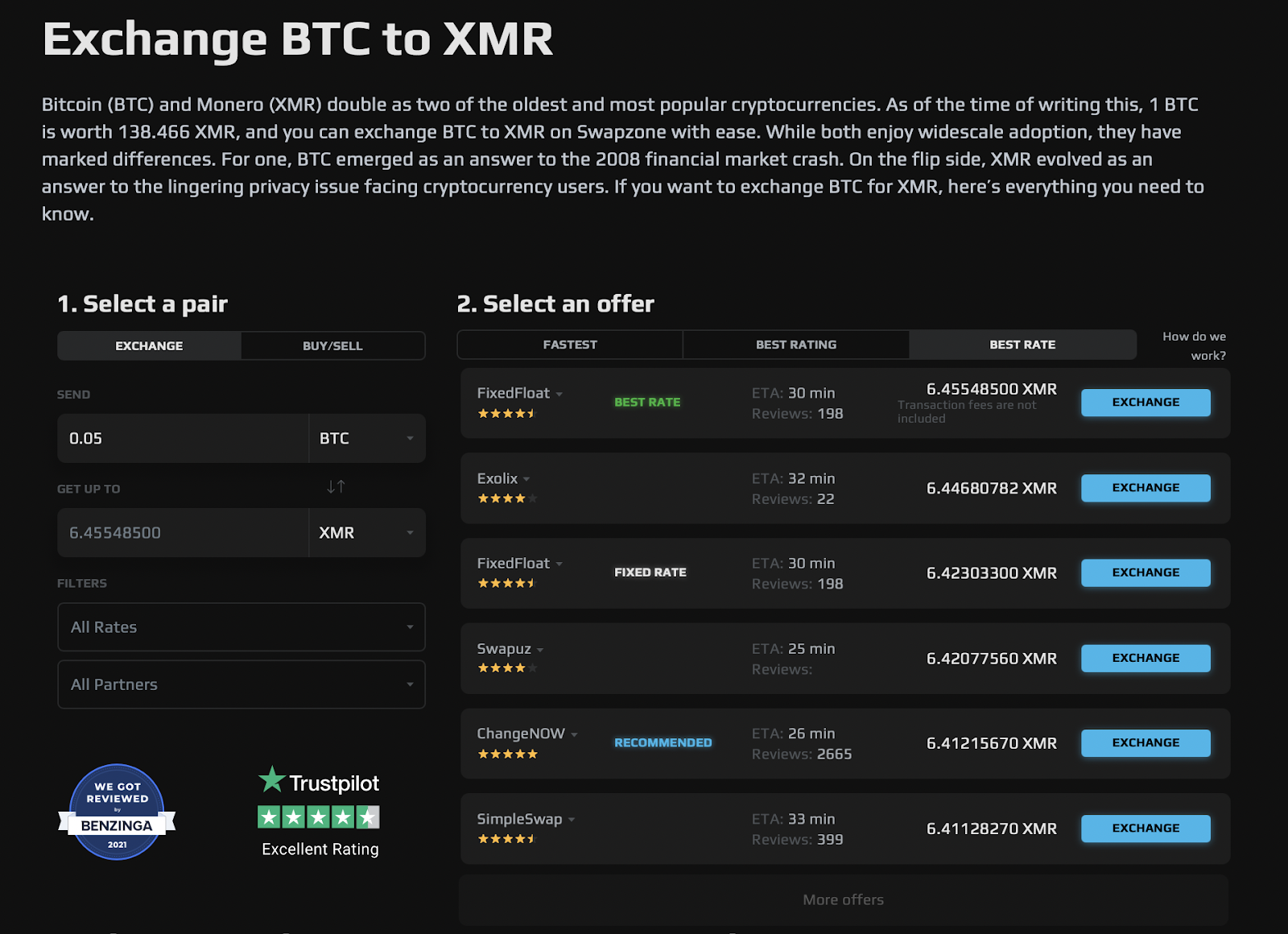 How to Exchange BTC for XMR?